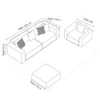 Norellis Sofa Set – 2+1+Ottoman – Beige