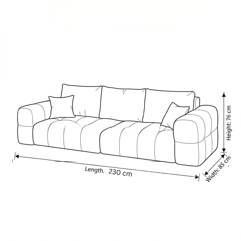 Calvique 3-Seater Sofa – Off White