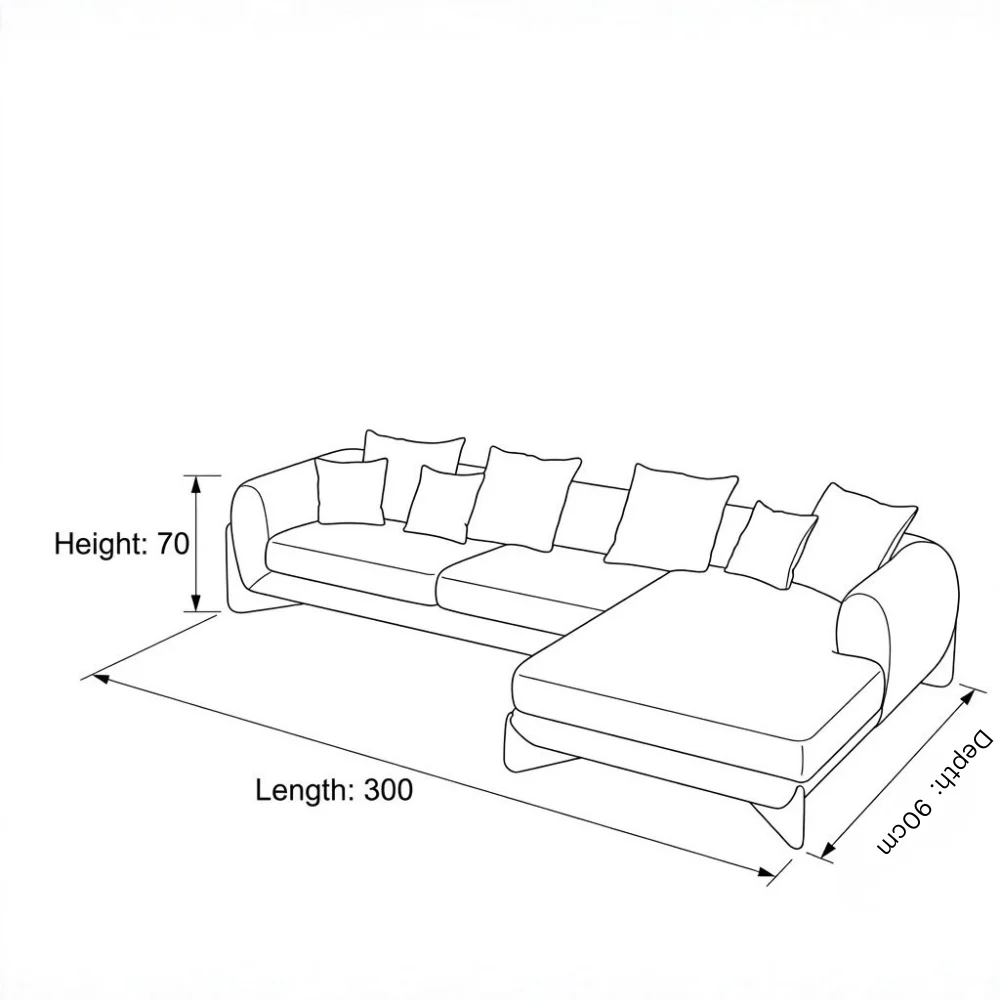 Bouvera L-Shape Boucle Sofa – Beige