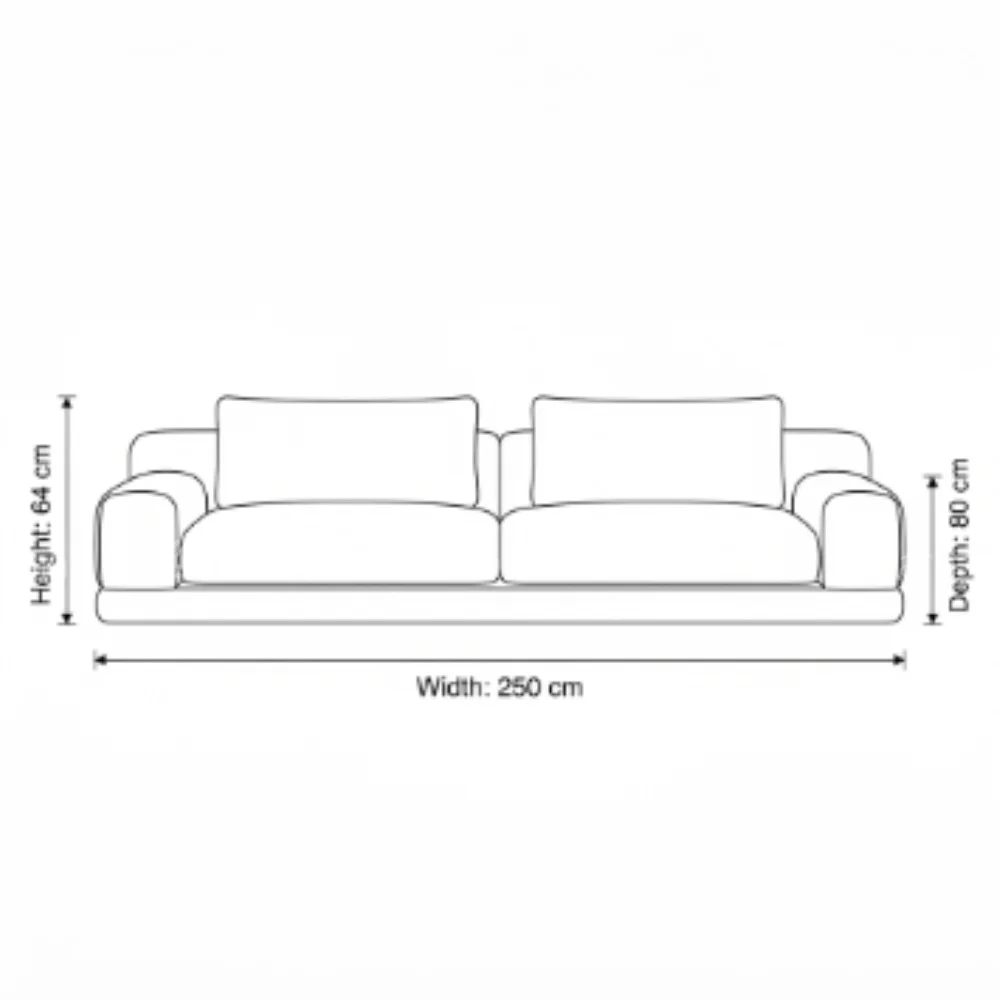Veltrix 3-Seater Sofa – Grey