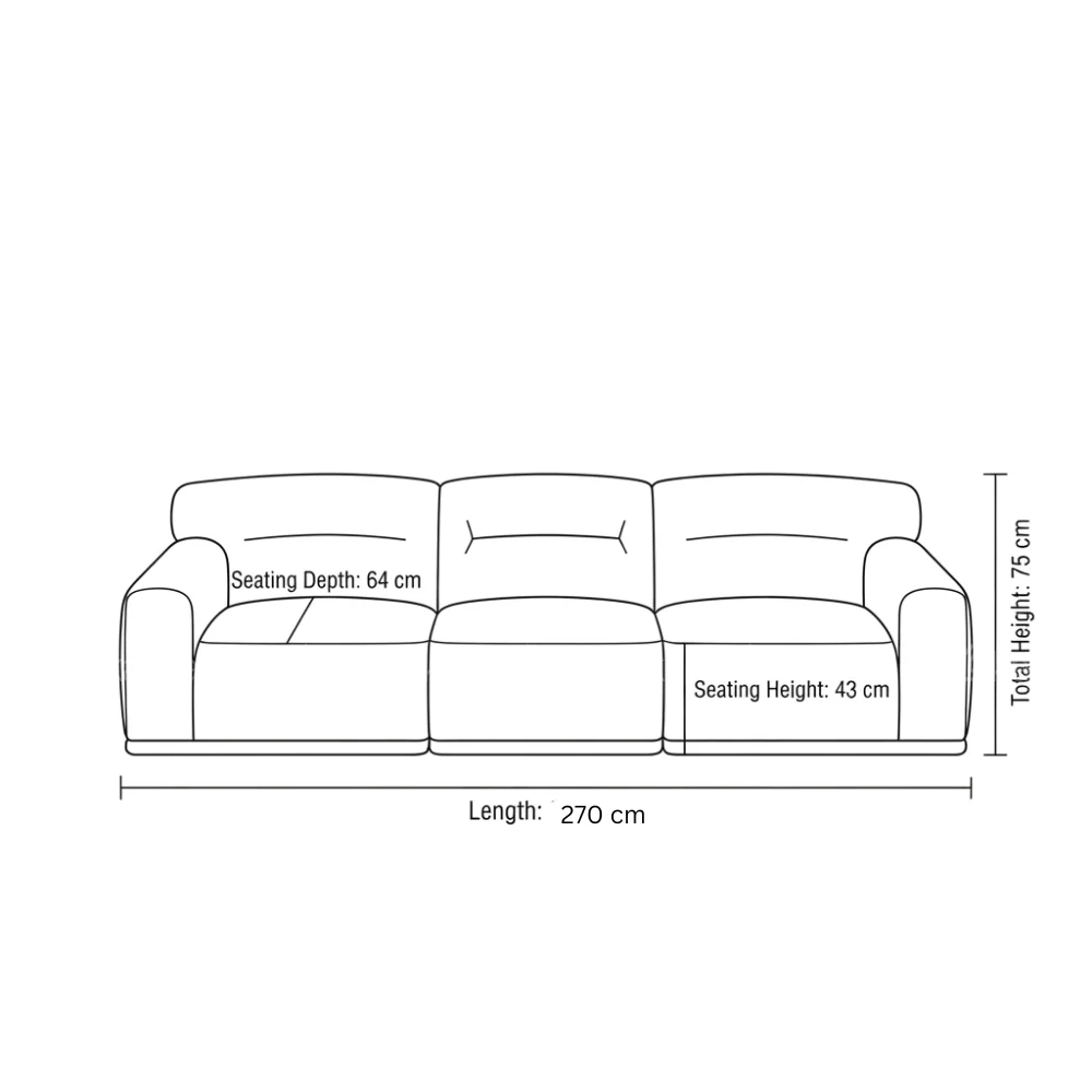 Morvique Modern 3-Seater Sofa – Brown