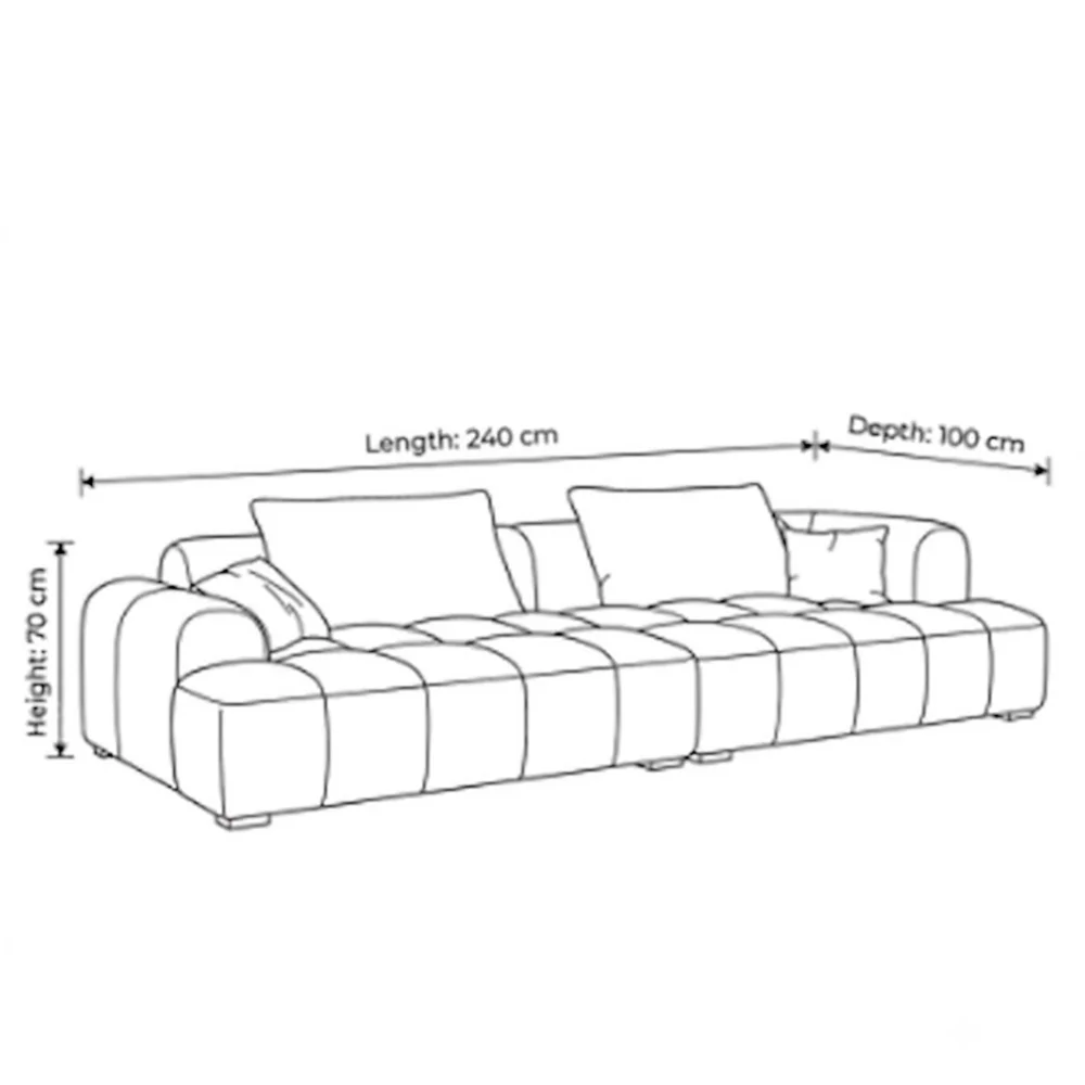 Colvian Double-Colored 3-Seater Sofa