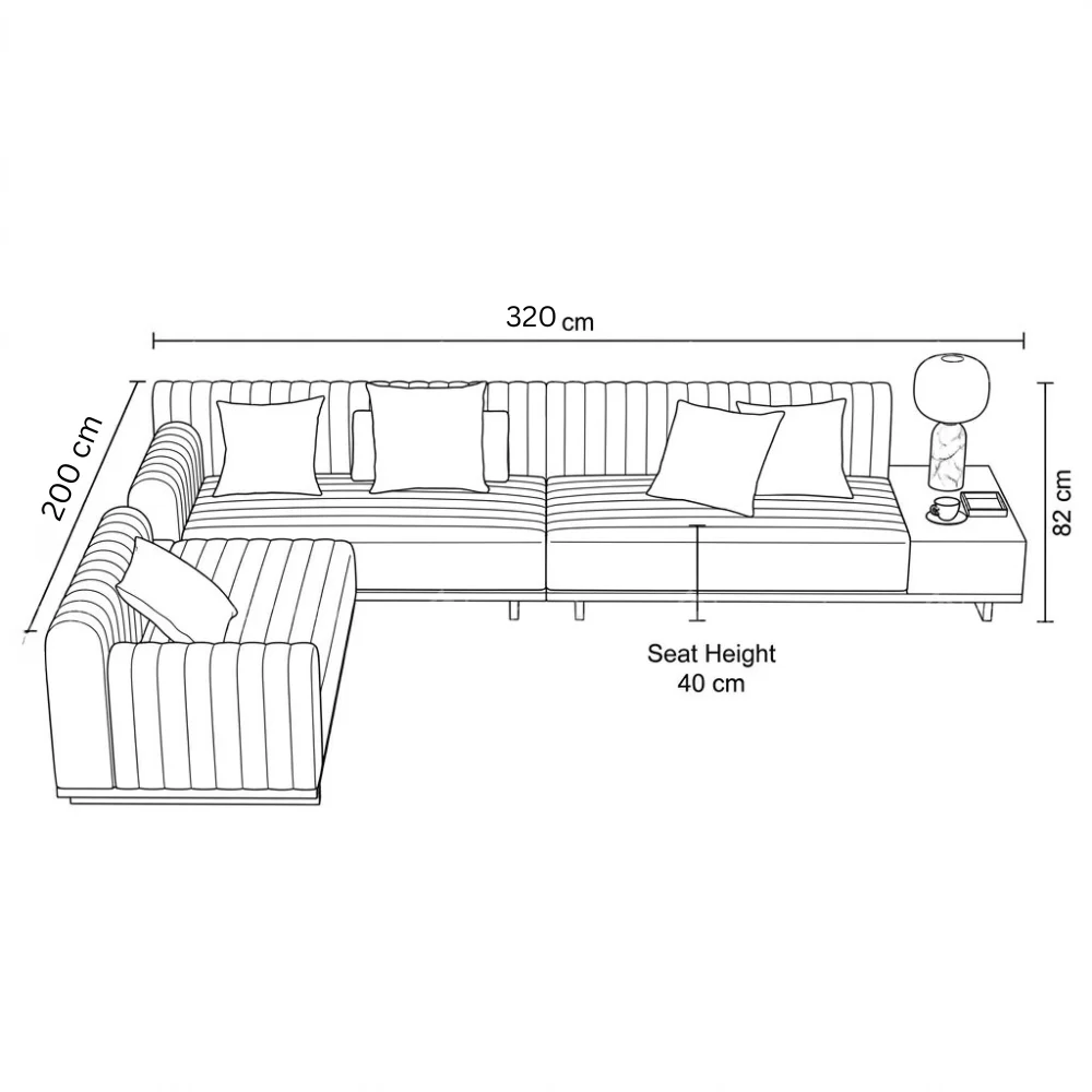 Belevra L-Shaped Sofa – Beige