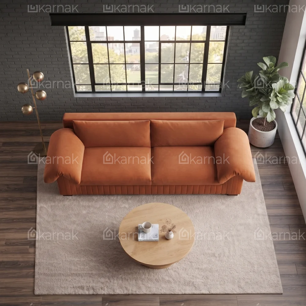 Alverix 3-Seater Sofa – Brown