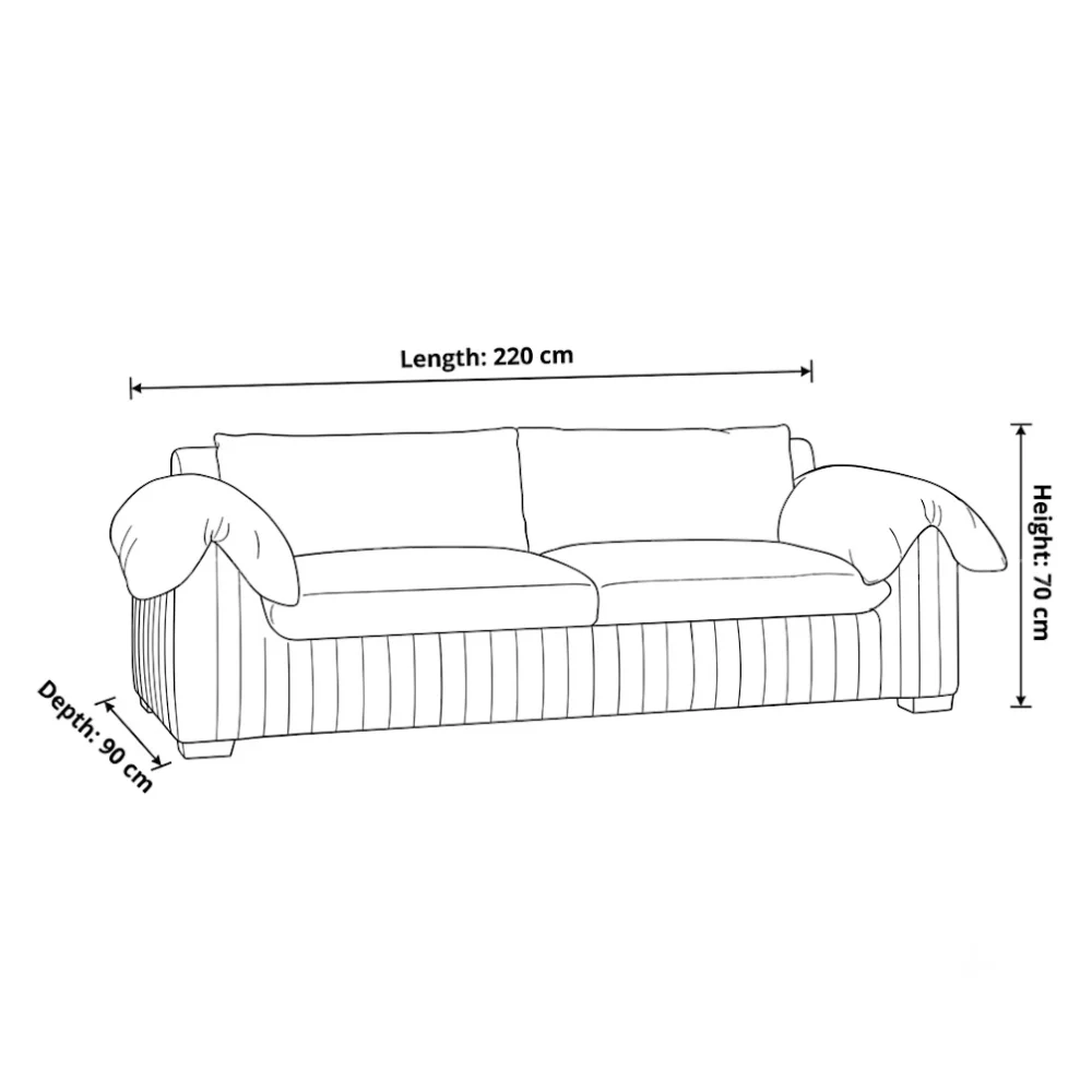 Alverix 3-Seater Sofa – Brown