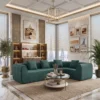 Arvento 4-Seater L-Shape Sofa – Green