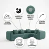 Arvento 4-Seater L-Shape Sofa – Green