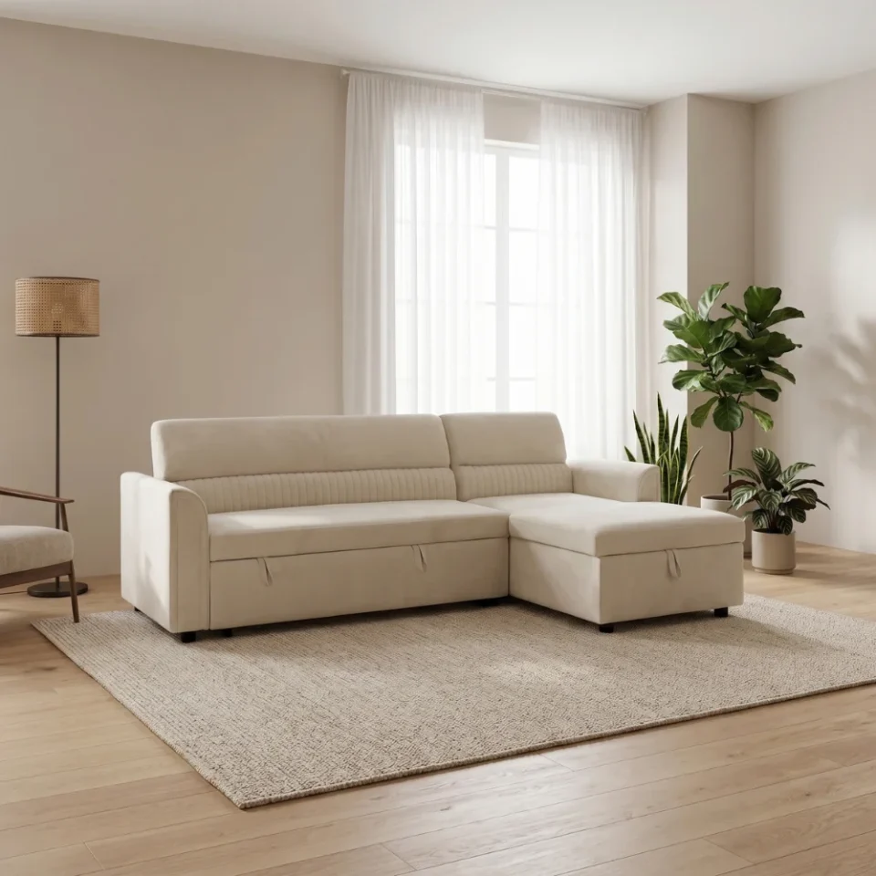Arvex 3-Seater Sofa Bed – Beige…
