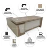 Avorio L Shape Manager Office Desk – Oak + Khaki