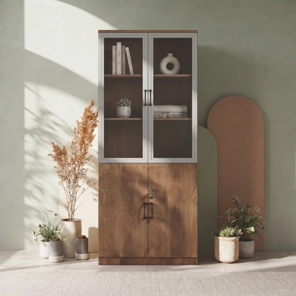 Belly Book Cabinet – Oak + Khaki