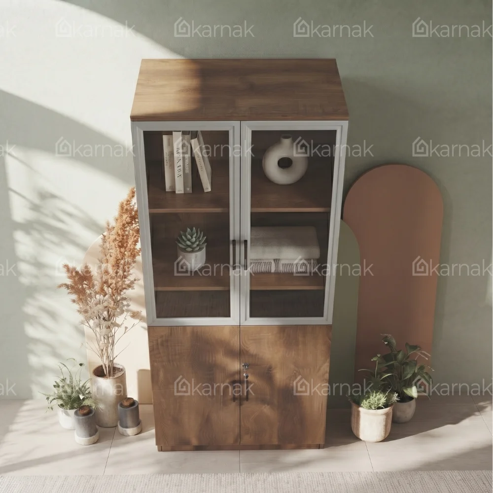 Belly Book Cabinet – Oak + Khaki