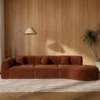 Calvexa 3-Seater Curved Sofa – Brown