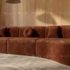 Calvexa 3-Seater Curved Sofa – Brown