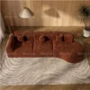 Calvexa 3-Seater Curved Sofa – Brown