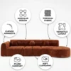 Calvexa 3-Seater Curved Sofa – Brown