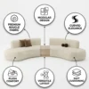Calvexa 4-Seater Curved Sofa – Cream