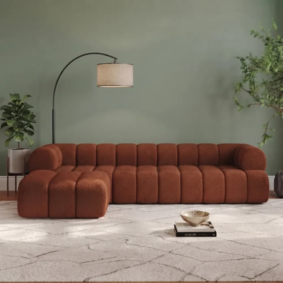 Carvesta L-Shape Sofa – Brown…