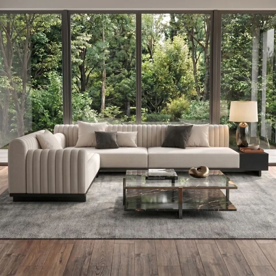 Cremora L-Shape Sofa – Cream…