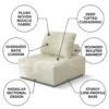 Delight 1-Seater Modular Sofa-Beige