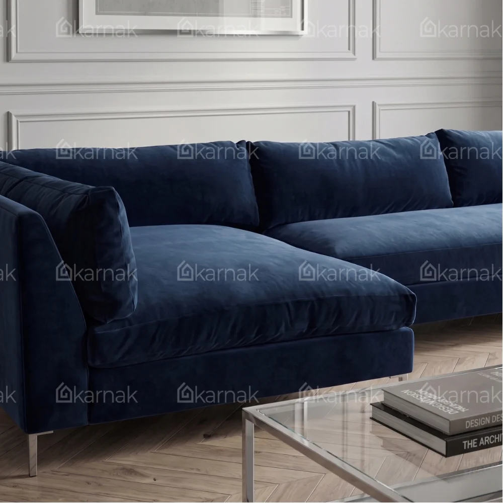Doventra L-Shape Sofa – Blue