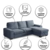 Orvex L-Shape Sofa With Storage – Blue