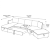 Lurvex L-Shape Sectional Pull-Out Sofa Bed – Cream