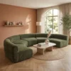 Velnora 5-Seater Curved Sofa – Olive