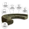 Velnora 5-Seater Curved Sofa – Olive