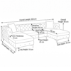 Uento U-Shaped Sectional Sofa – Blue