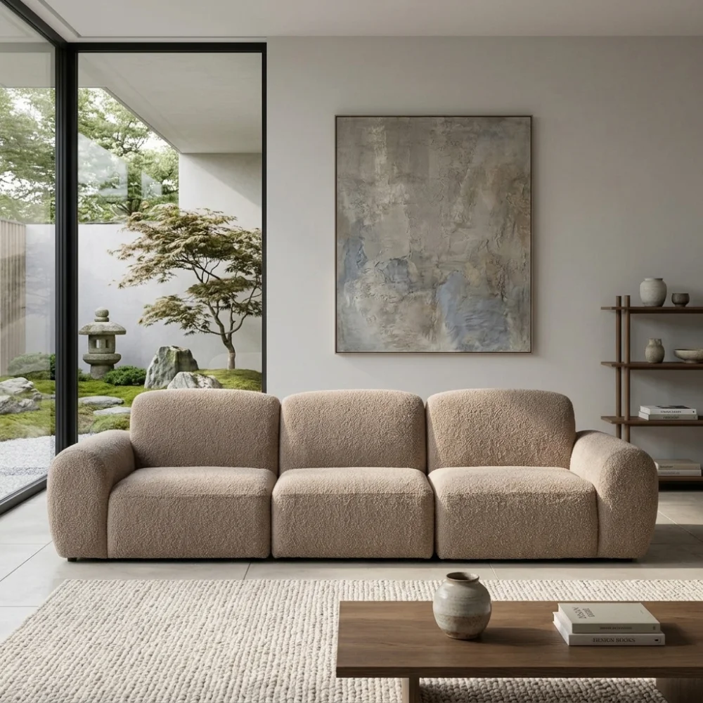 Kenvora Modern 3-Seater Sofa – Brown