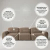 Kenvora Modern 3-Seater Sofa – Brown