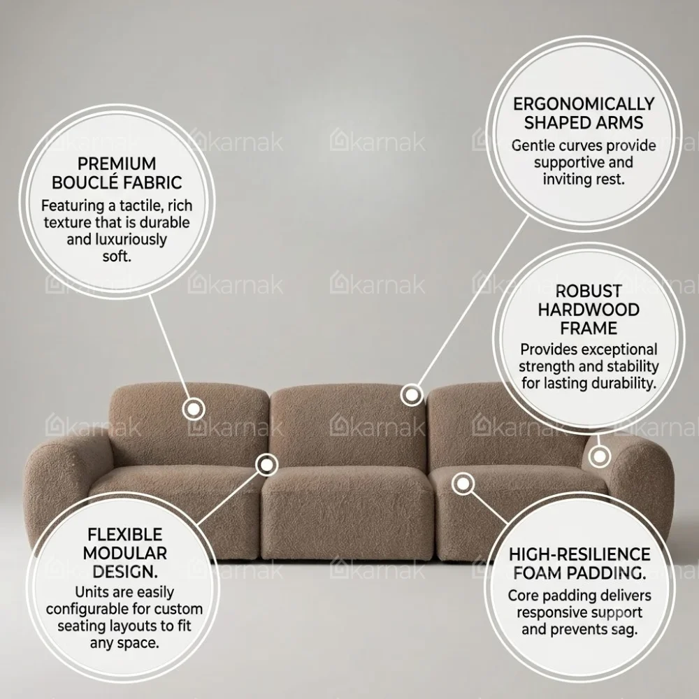 Kenvora Modern 3-Seater Sofa – Brown