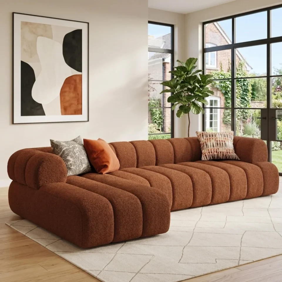 Carvesta L-Shape Sofa – Brown…