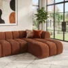 Carvesta L-Shape Sofa – Brown