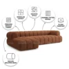 Carvesta L-Shape Sofa – Brown