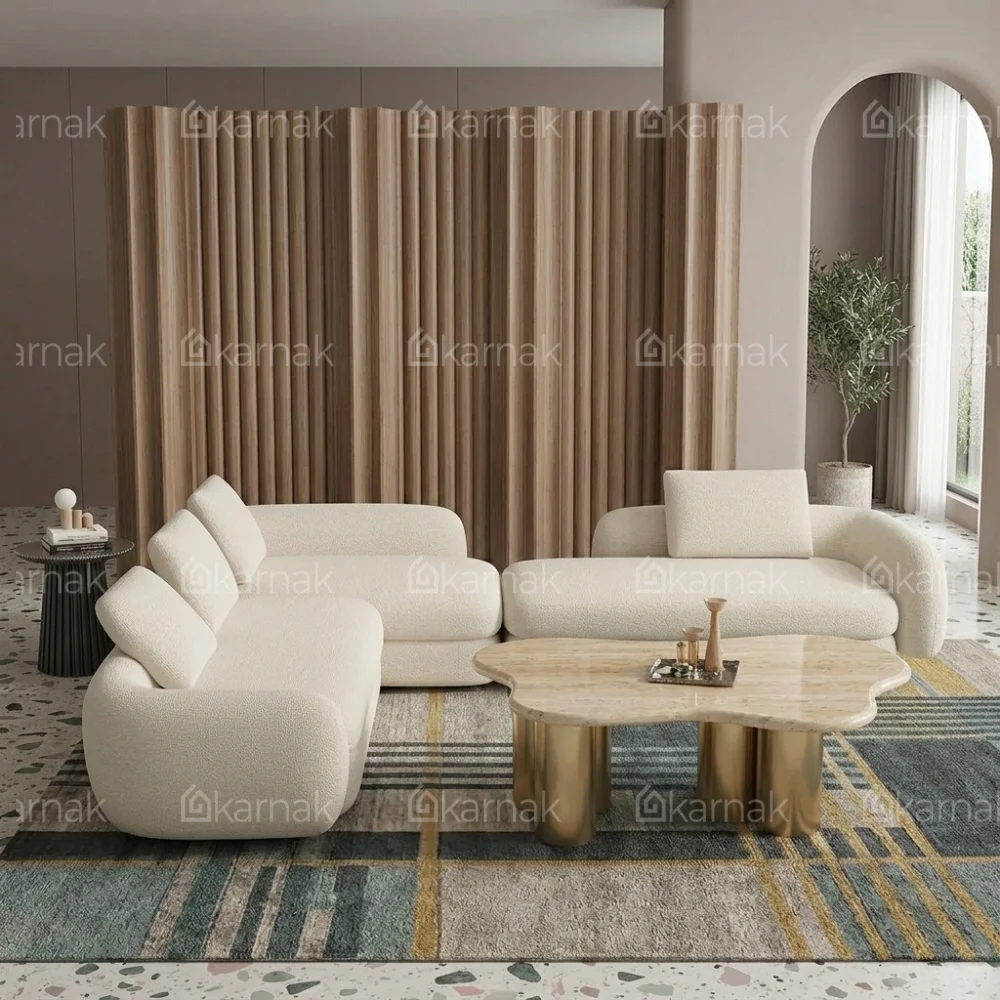 Arvelis L-Shape Sofa – Beige