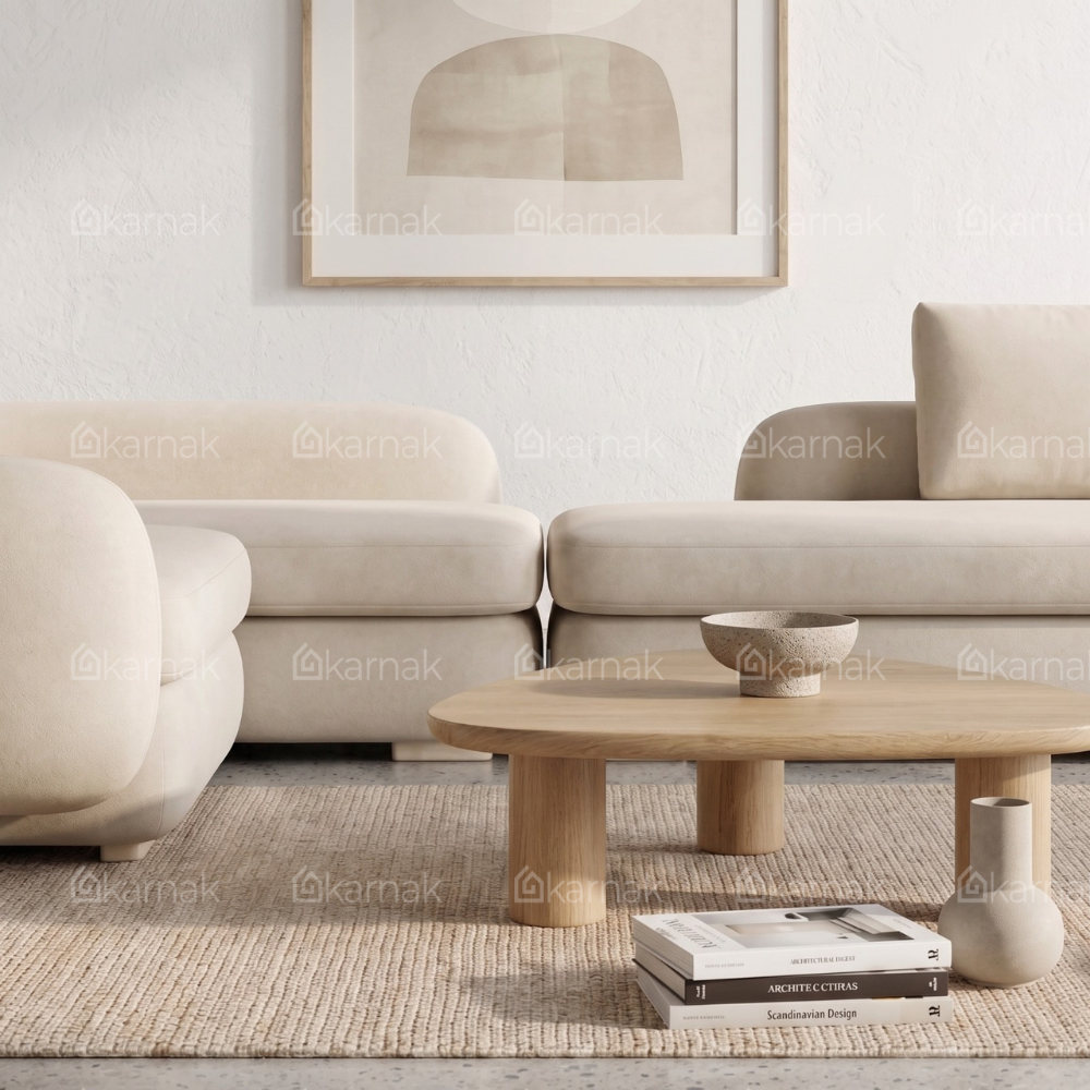 Arvelis L-Shape Sofa – Beige