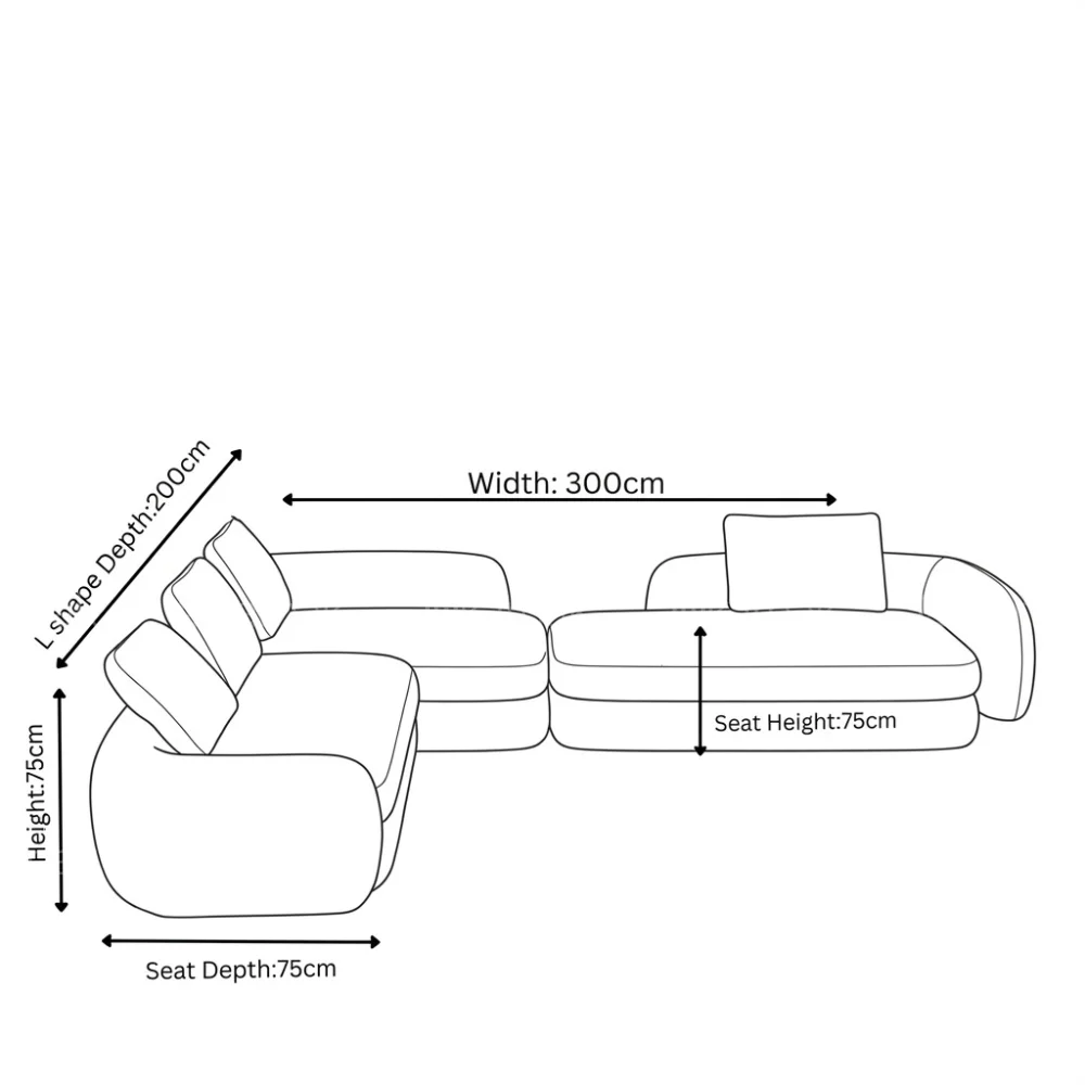 Arvelis L-Shape Sofa – Beige