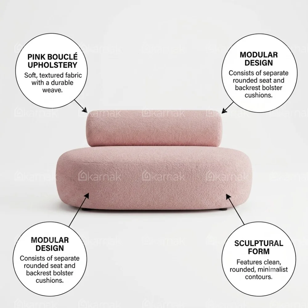 Bravelle Designer Sofa – Pink