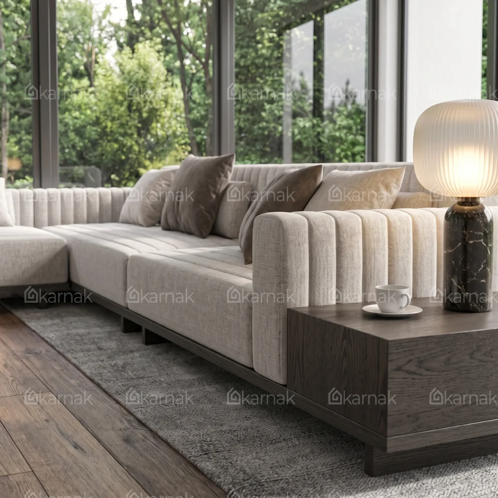 Belevra L-Shaped Sofa – Beige