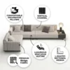 Belevra L-Shaped Sofa – Beige