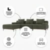 Virenza L-Shape Sofa – Green