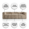 Velnox 3-Seater Modular Sofa – Beige