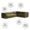 Lunexa 4-Seater Sectional Sofa – Olive