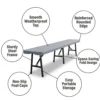 Purrpingla Rectangular Folding Table – White