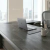 Ashe L Shape Manager Office Table – Coffee + Grey