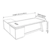 Ashe L Shape Manager Office Table – Coffee + Grey
