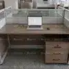 Tiva Single Person Workstation – Coffee + Grey