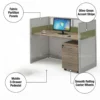Bedkingdom Single Workstation – Coffee + Grey