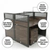 Alaska Two Person Workstation – Coffee + Grey